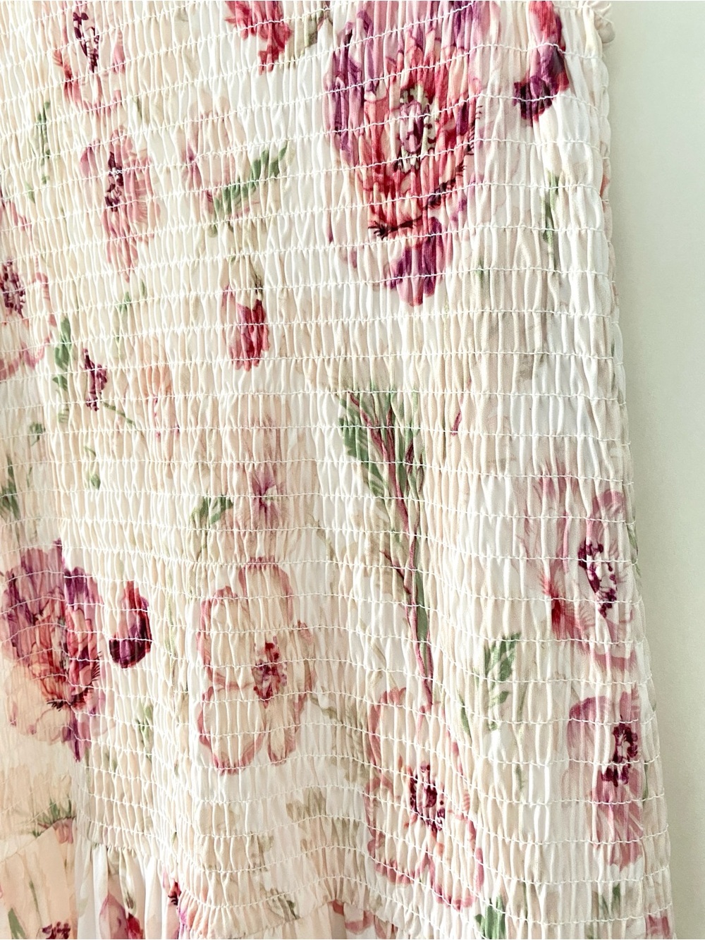 H&M NWOT Smocked Floral Maxi Dress | Boho Summer Wedding Guest | Size L - Picture 5 of 12